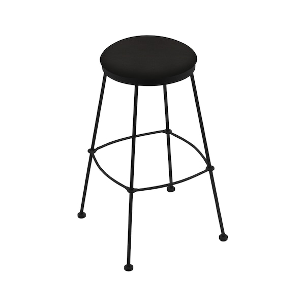 25" Stationary Counter Stool, Black Wrinkle, Canter Espresso Seat